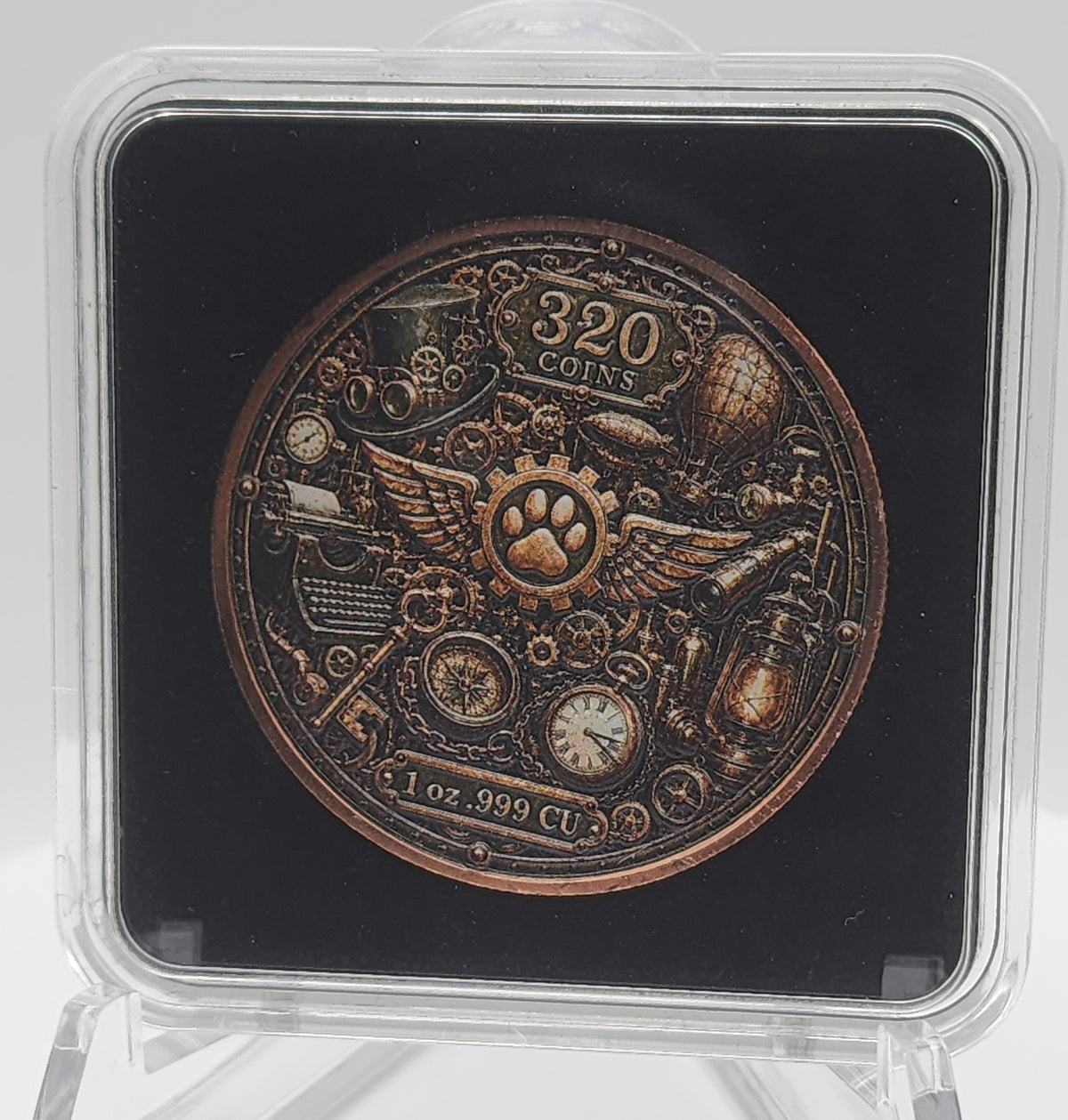 SteamPaws Series | Steel Shadow 1 oz .999 Copper Round