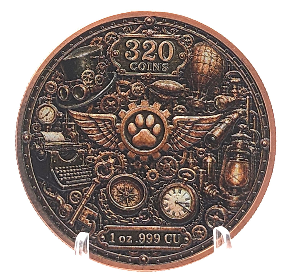 SteamPaws Series | Purrlock Holmes 1 oz .999 Copper Round