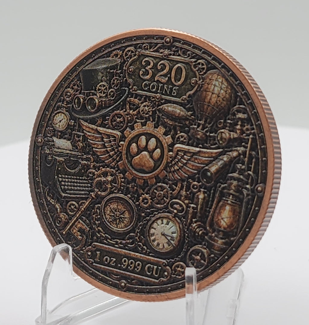SteamPaws Series | Purrlock Holmes 1 oz .999 Copper Round