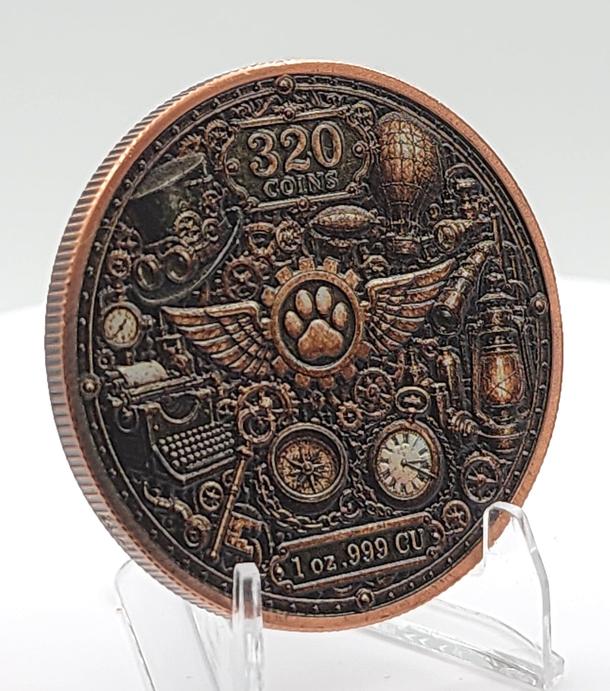 SteamPaws Series | Purrlock Holmes 1 oz .999 Copper Round