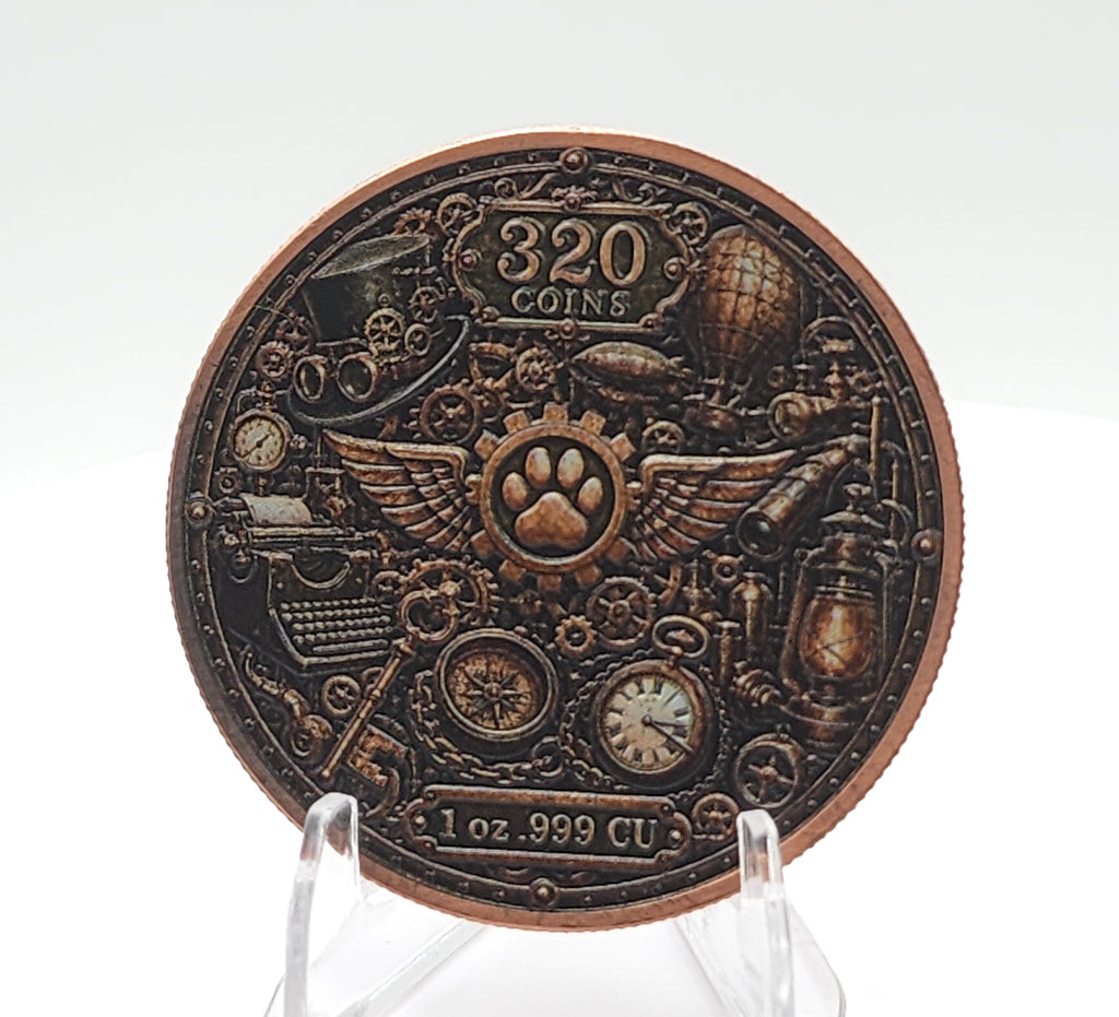 SteamPaws Series | Purrlock Holmes 1 oz .999 Copper Round