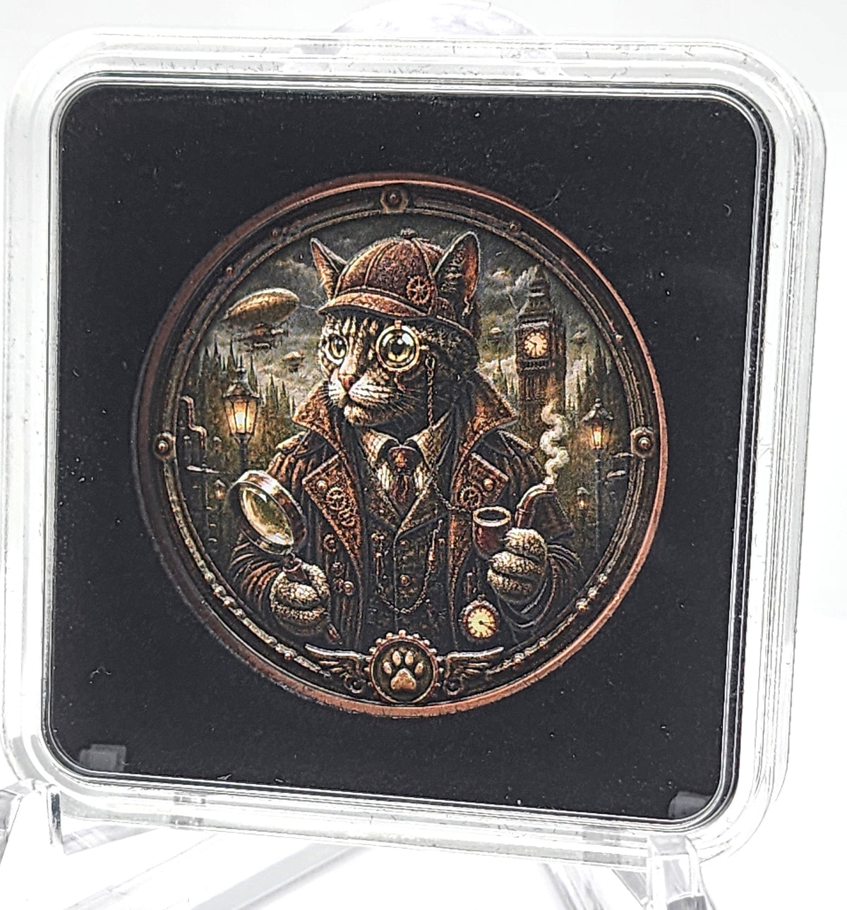 SteamPaws Series | Purrlock Holmes 1 oz .999 Copper Round