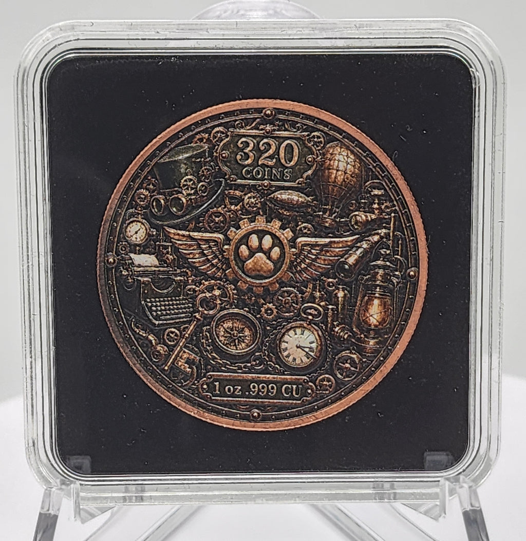 SteamPaws Series | Purrlock Holmes 1 oz .999 Copper Round