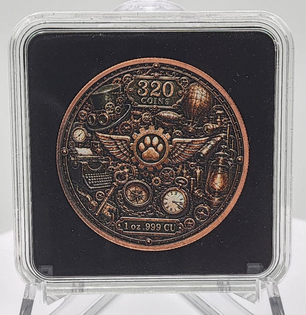 SteamPaws Series | Purrlock Holmes 1 oz .999 Copper Round