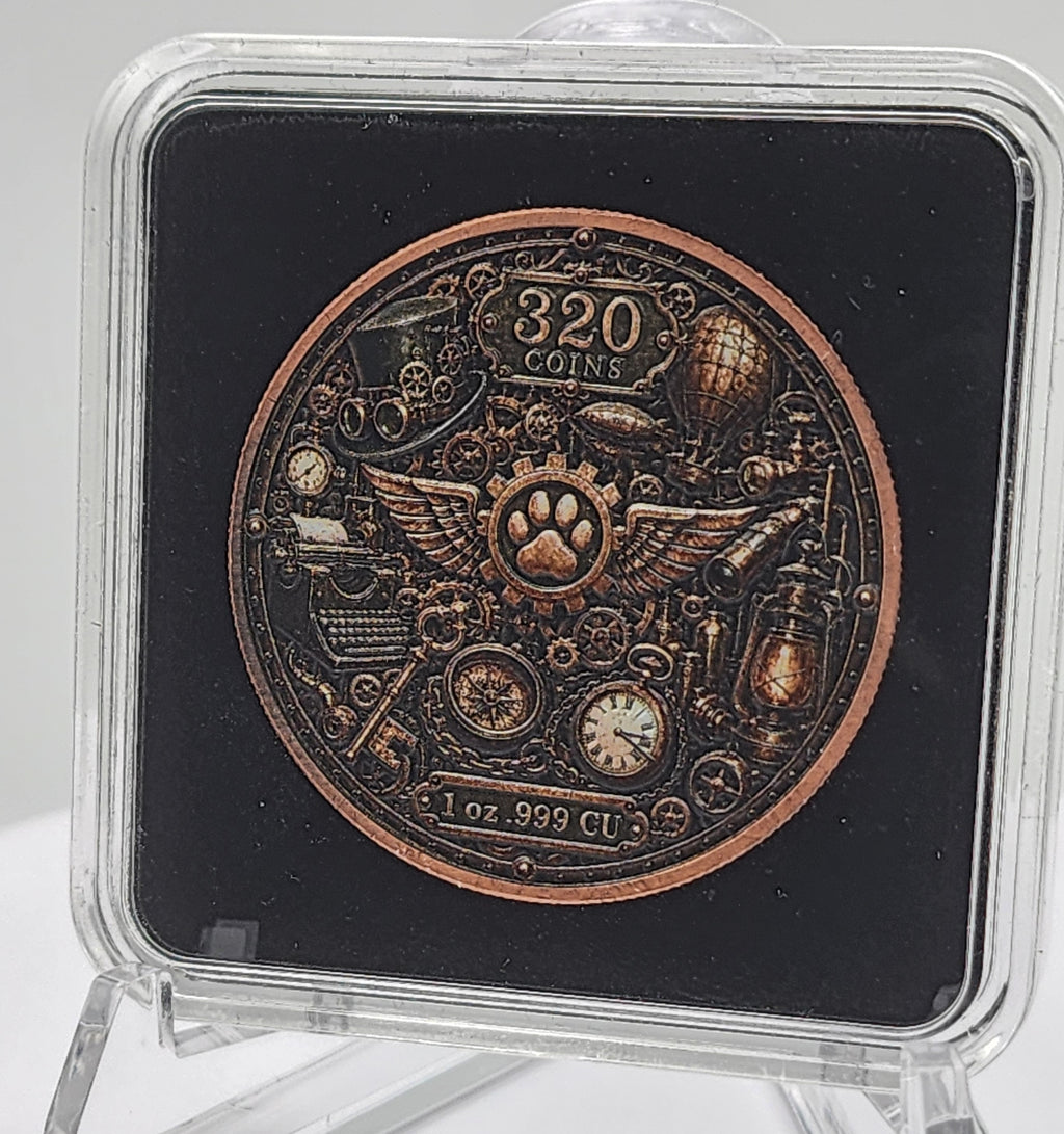 SteamPaws Series | Purrlock Holmes 1 oz .999 Copper Round
