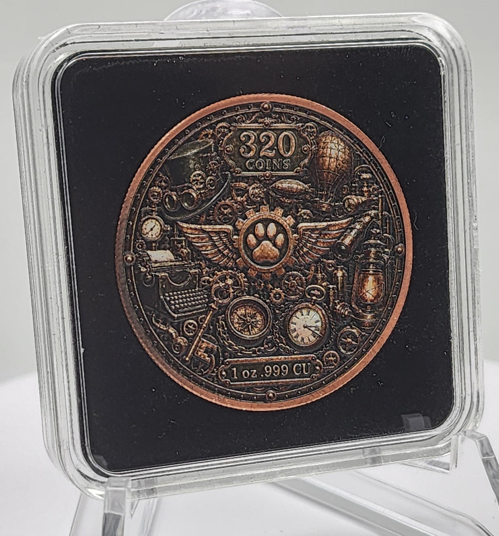 SteamPaws Series | Purrlock Holmes 1 oz .999 Copper Round
