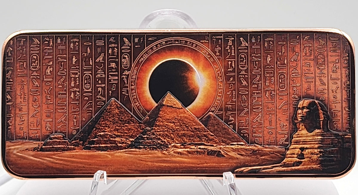 2026 Scarab Egyptian Bar w/Crystal Insert 10oz AVDP .999 Copper Bar