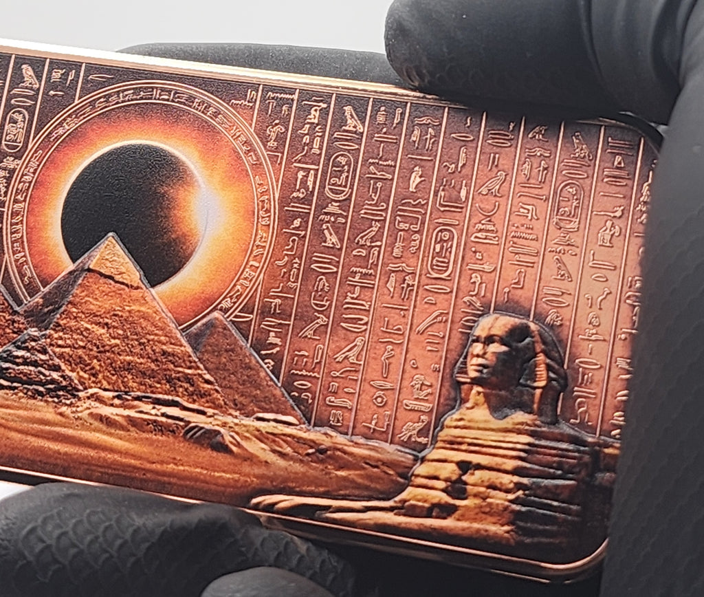 2026 Scarab Egyptian Bar w/Crystal Insert 10oz AVDP .999 Copper Bar