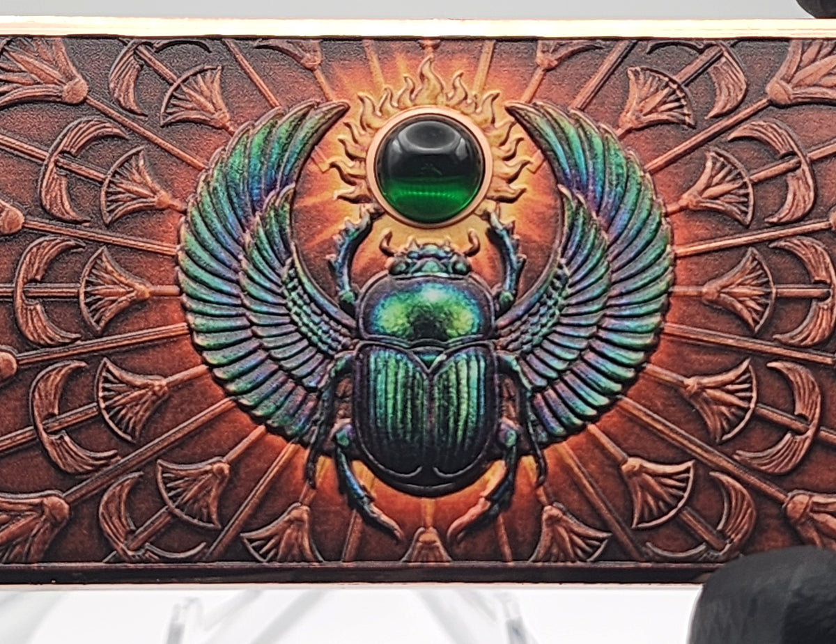 2026 Scarab Egyptian Bar w/Crystal Insert 10oz AVDP .999 Copper Bar