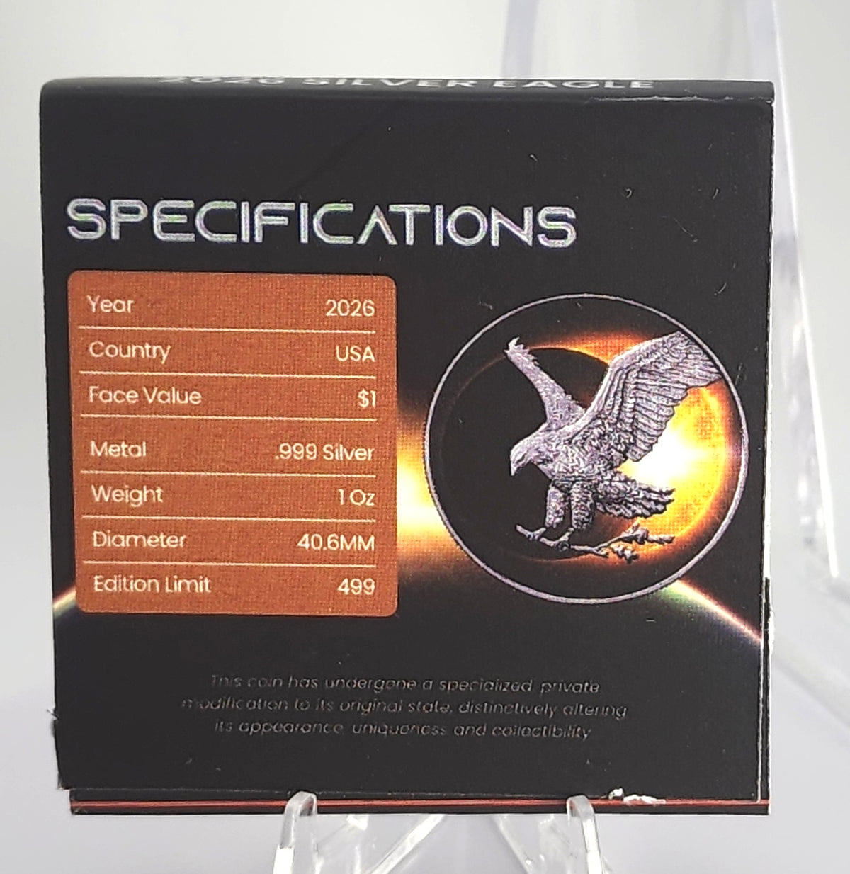 2026 U.S. Silver Eagle - Solar Eclipse Edition 1 oz