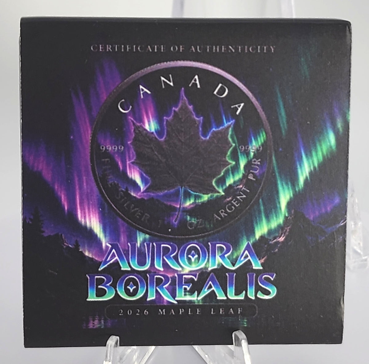 2026 Canada Maple Leaf Aurora Borealis Edition 1 oz Silver Coin