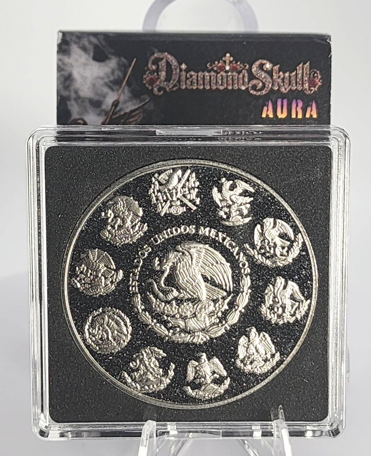 2024 Mexico Libertad Diamond Skull Aura Edition 1oz Silver Coin | Mintage 500
