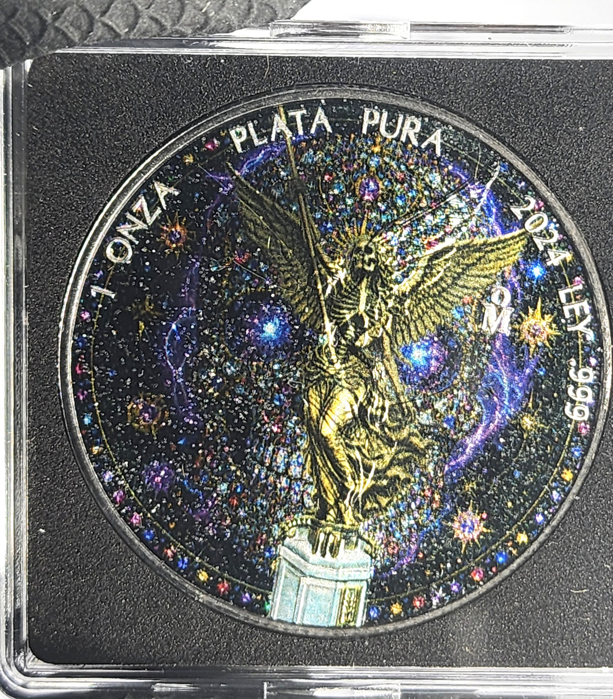 2024 Mexico Libertad Diamond Skull Aura Edition 1oz Silver Coin | Mintage 500