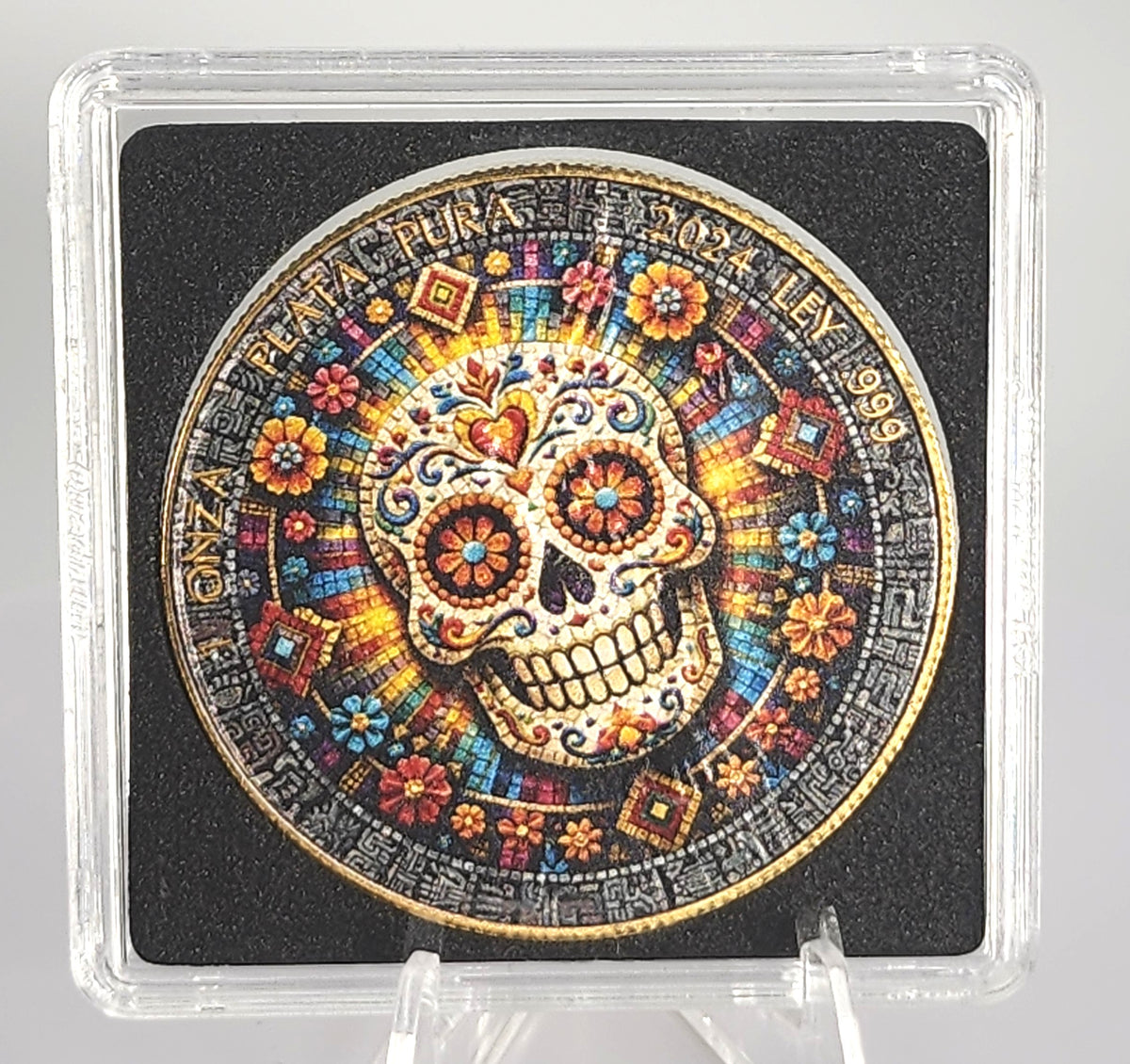 2024 Mexico Libertad 1oz Silver | Mosaic Sugar Skull Edition