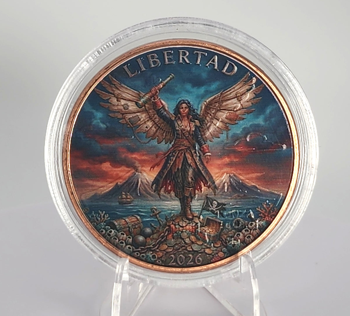 2026 Mexico Libertad Doña the Pirate Angel 1 oz Copper Round
