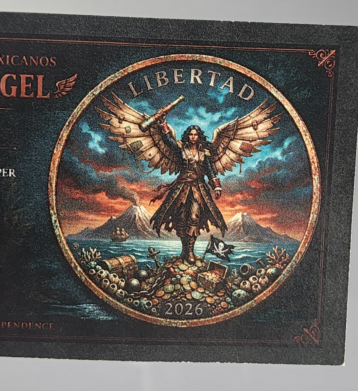 2026 Mexico Libertad Doña the Pirate Angel 1 oz Copper Round