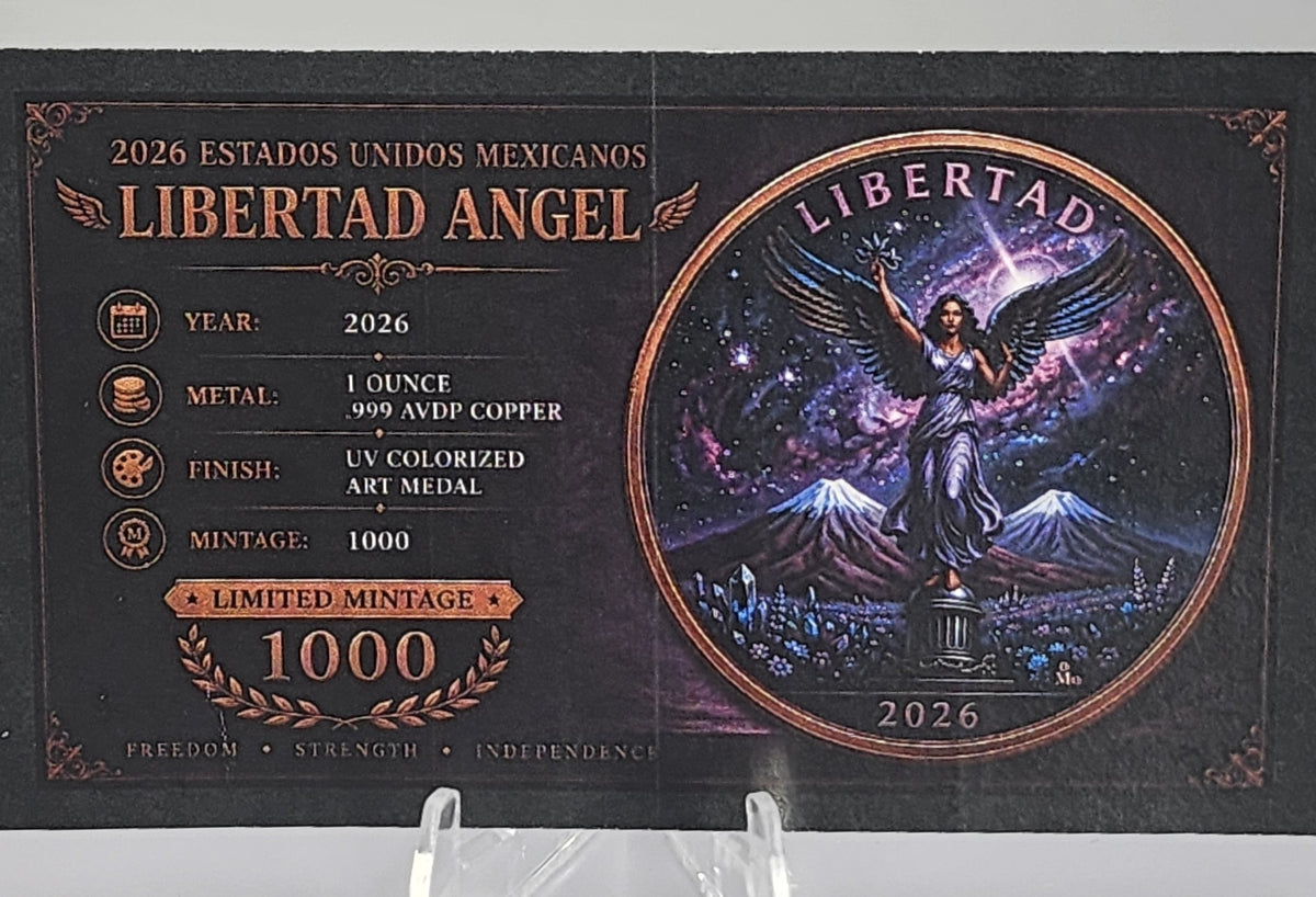 2026 Mexico Libertad Andromeda Galaxy Angel 1 oz Copper Round