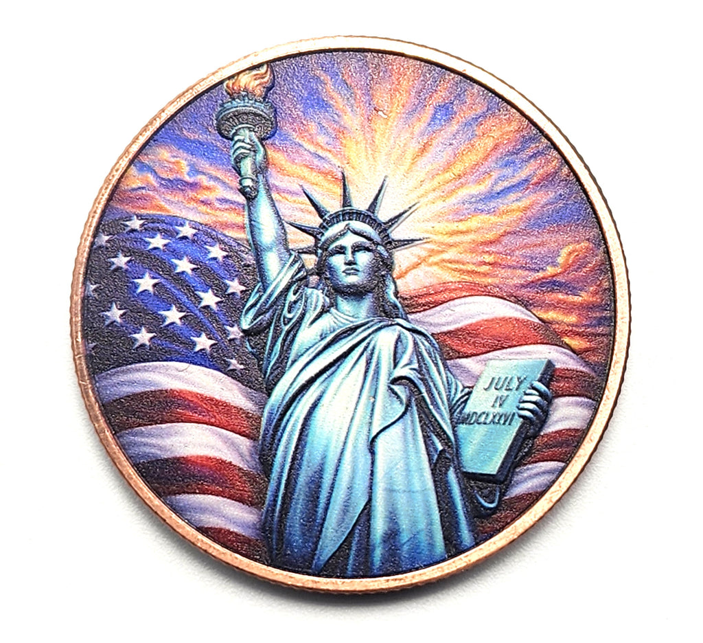 Sunset Liberty Colorized 1 oz Copper Round