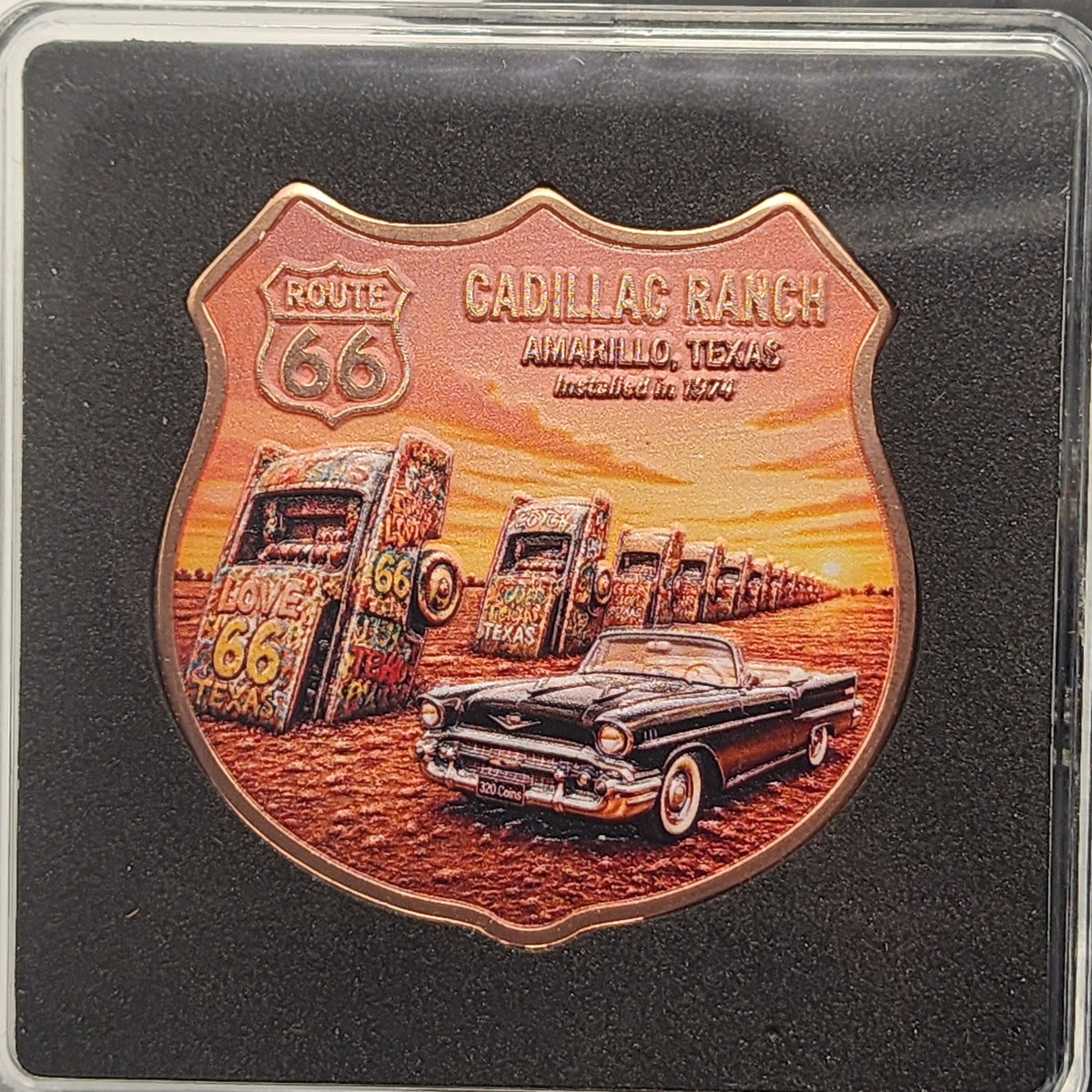 Route 66: Cadillac Ranch | 1 oz Colorized Copper