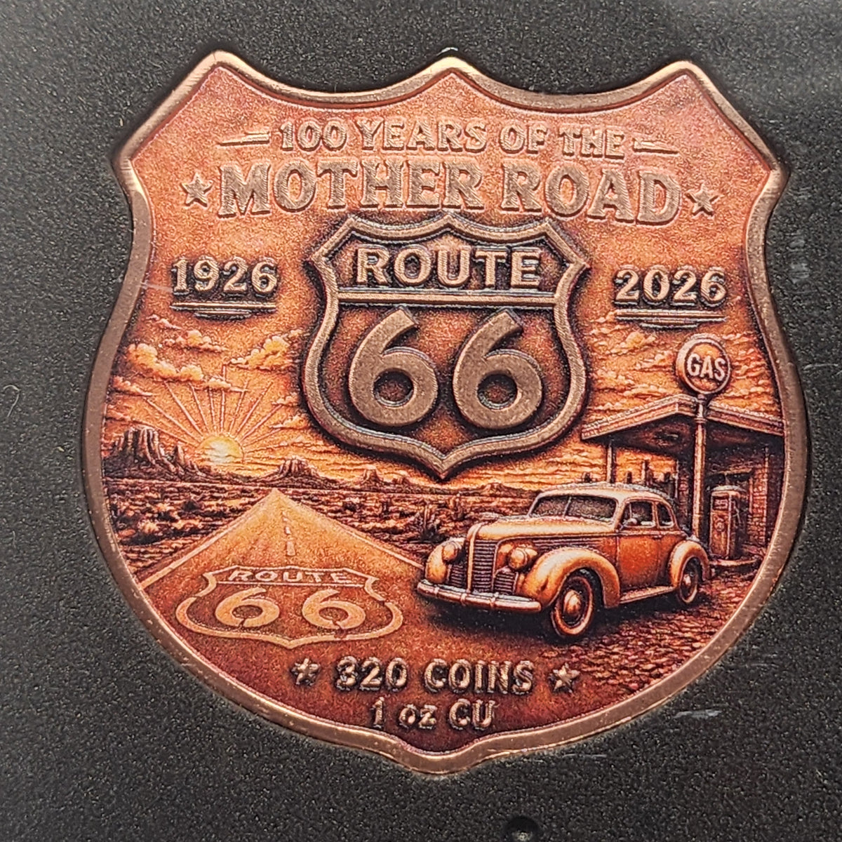Route 66: Cadillac Ranch | 1 oz Colorized Copper