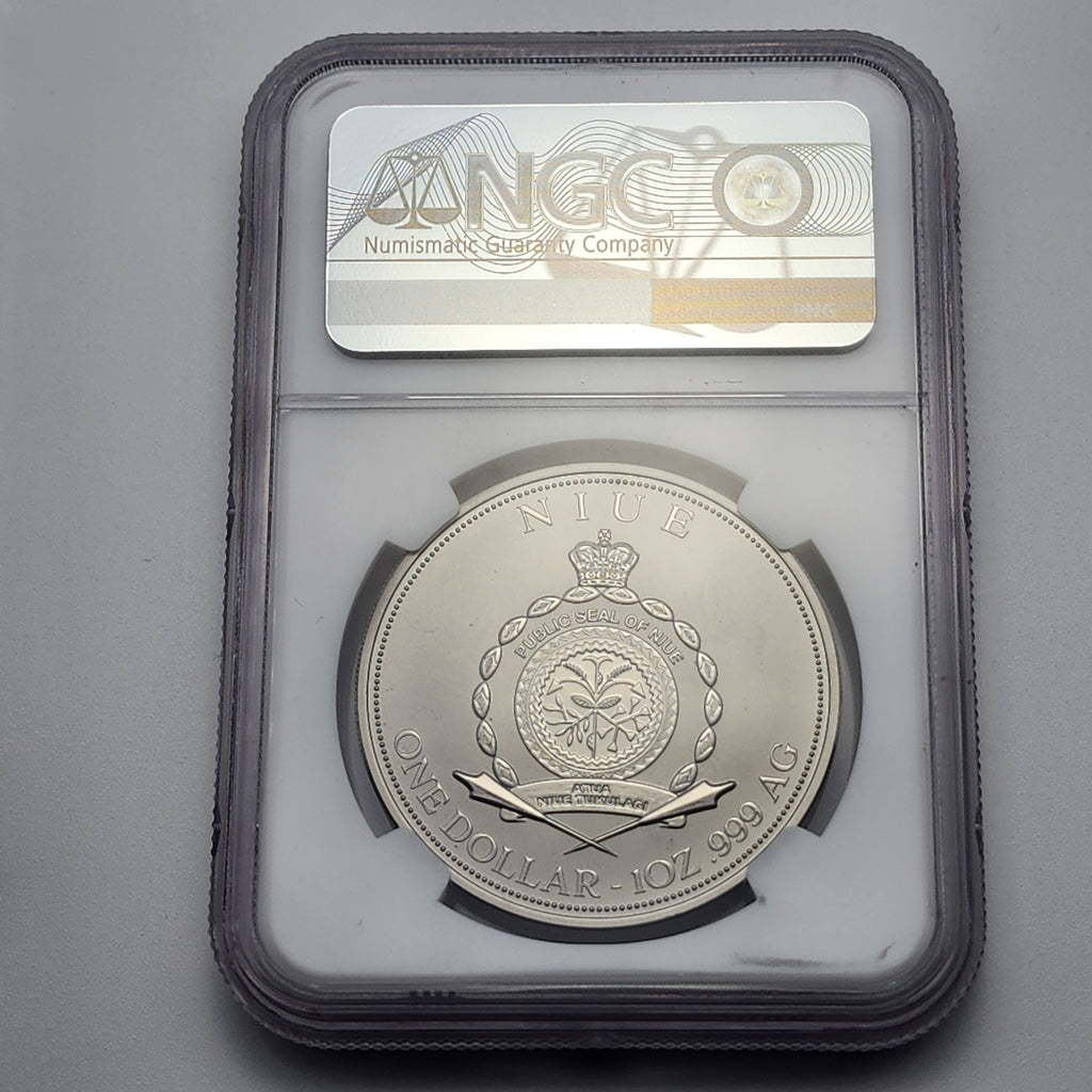 2025 Niue Russian Roulette 1 oz Silver Coin NGC PF 70 Bullet Label