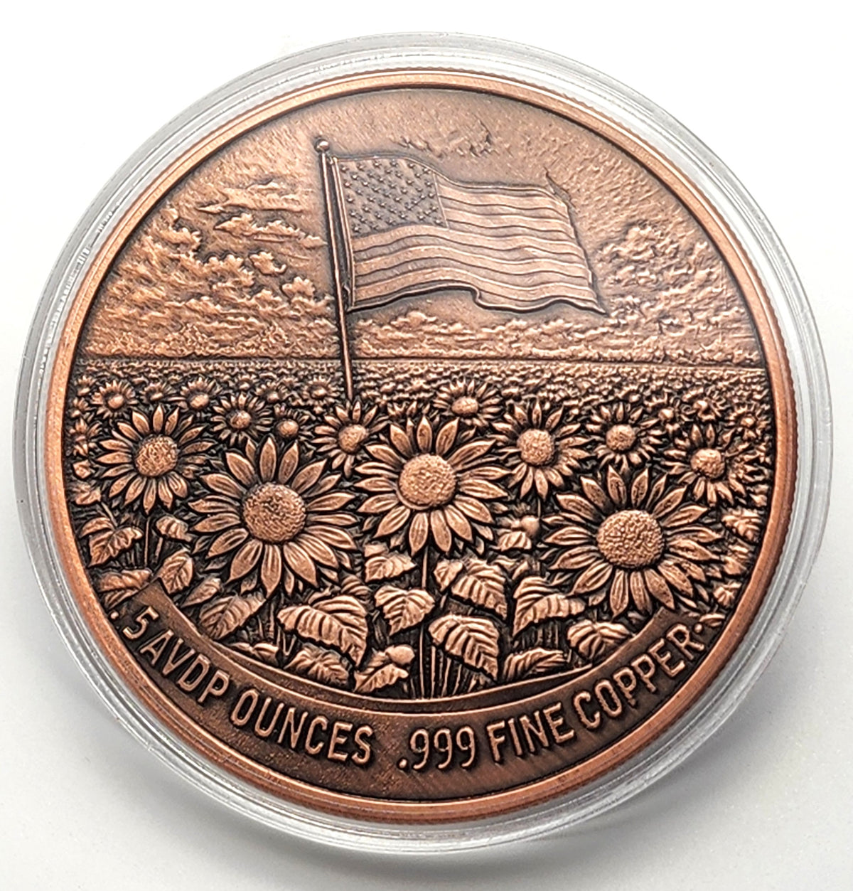 2026 Freedom Flower Colorized 5 oz Copper Round