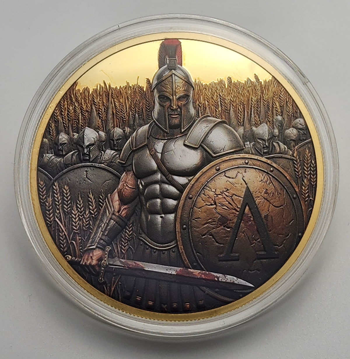 Historic Warriors – Spartan Army 24k Gilded 5 oz Copper Round