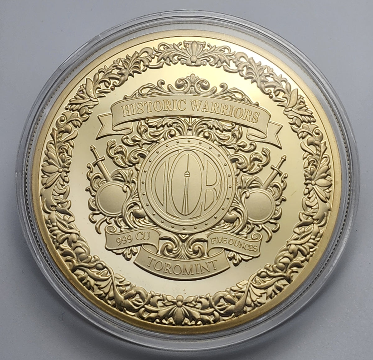 Historic Warriors – Spartan Army 24k Gilded 5 oz Copper Round