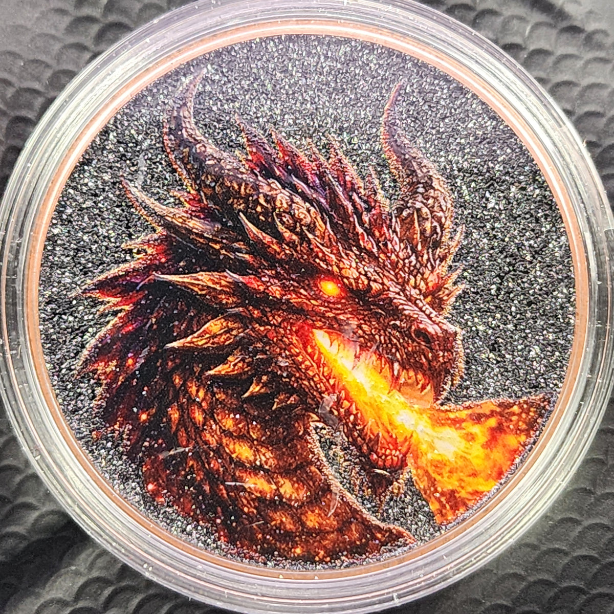 Dragon Fire | Diamond-Dusted Copper 1oz Round
