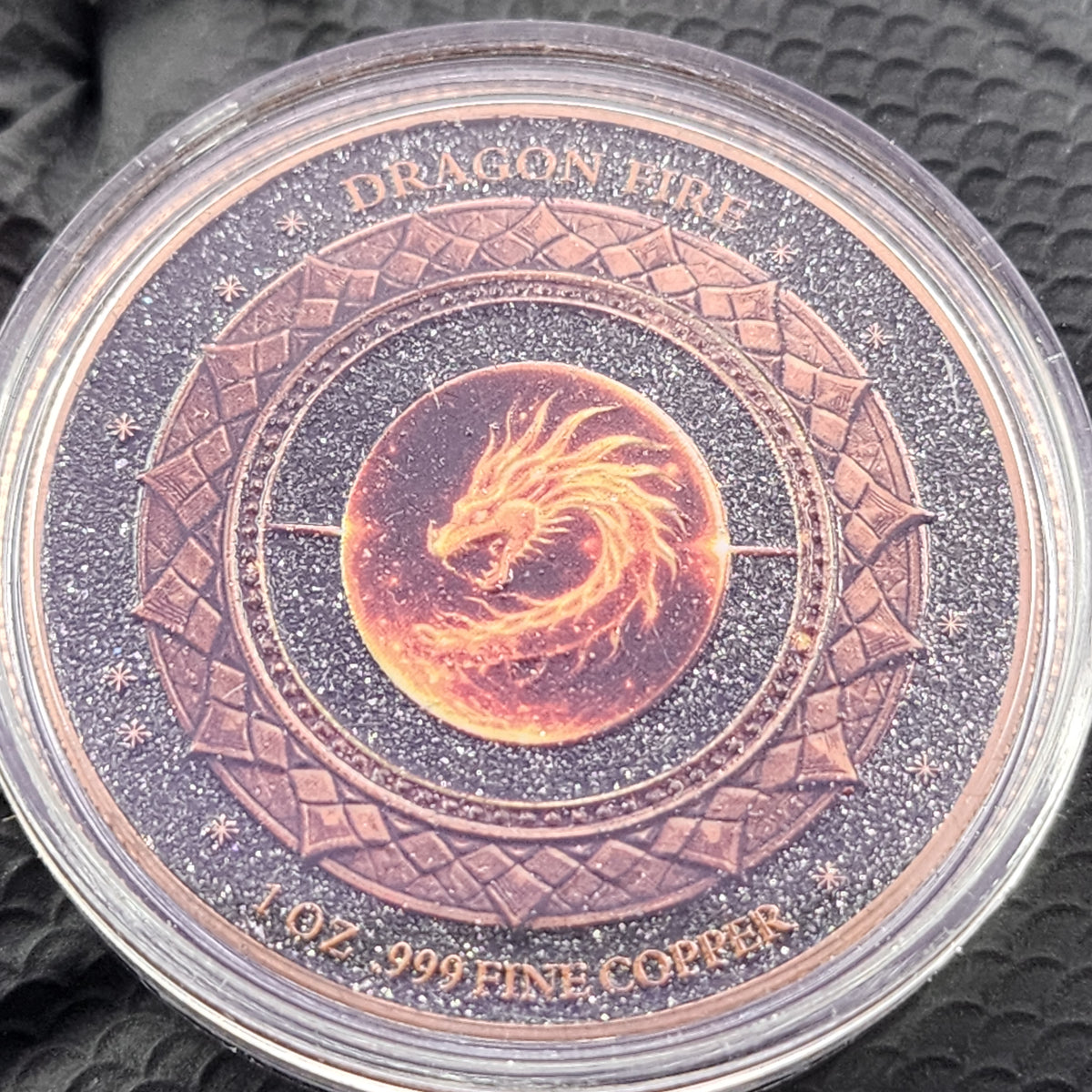 Dragon Fire | Diamond-Dusted Copper 1oz Round