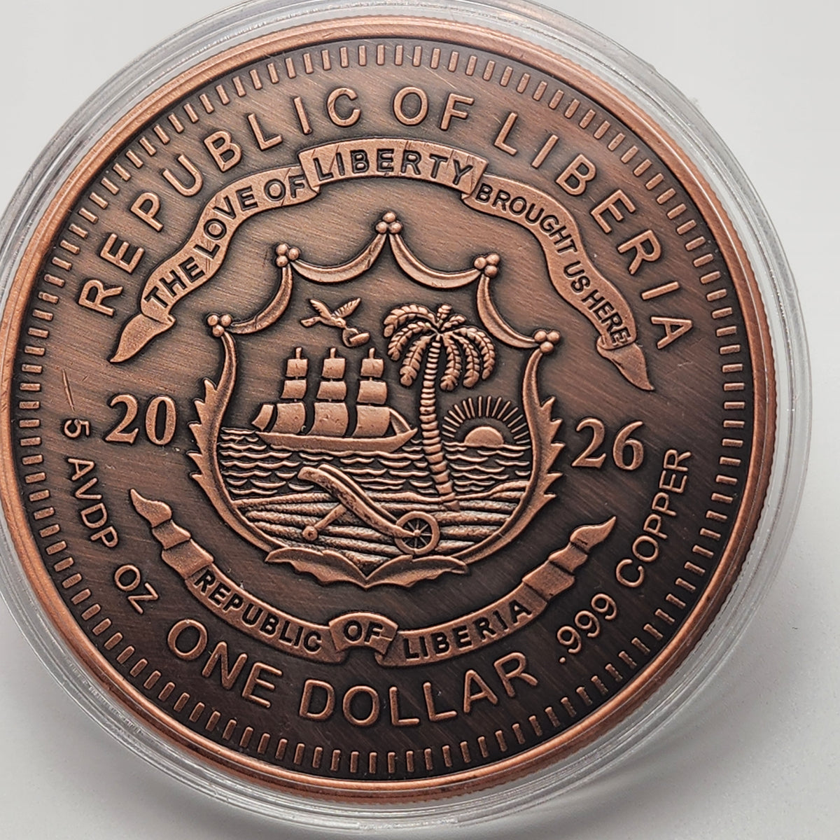 2026 Liberia Aurora Guardian of the Lion 5oz Copper Coin