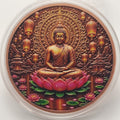 Lotus Buddha Colorized 5 oz Copper Medal