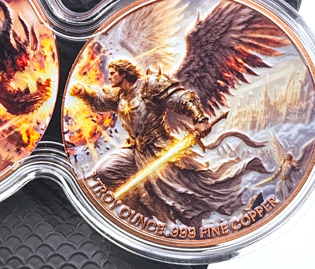 St. Michael vs Satan 2 - 1 AVDP oz Copper Infinity Set