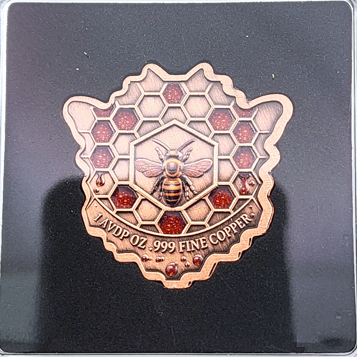 Honey Queen Shaped 1oz AVDP Copper | HoboCoins Exclusive