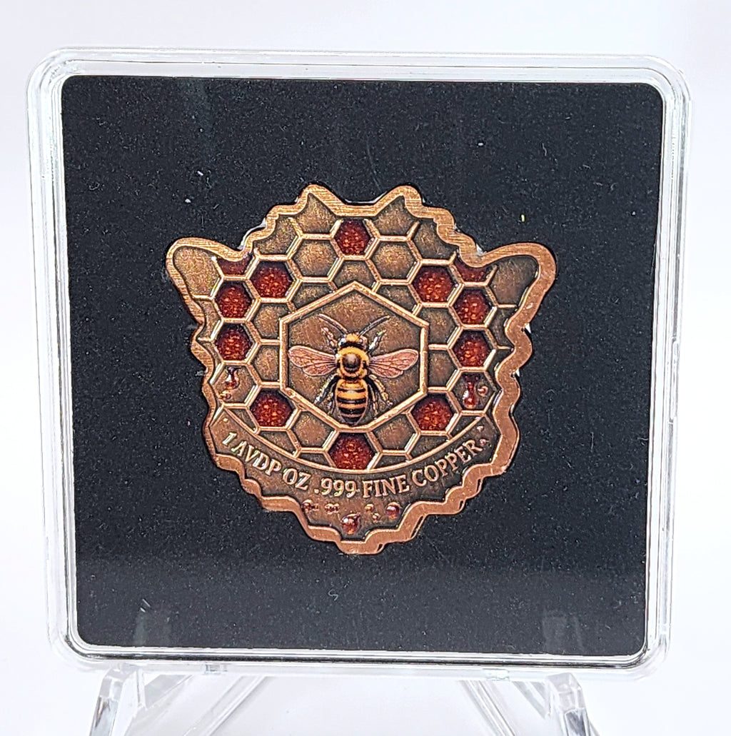 Honey Queen Shaped 1oz AVDP Copper | HoboCoins Exclusive