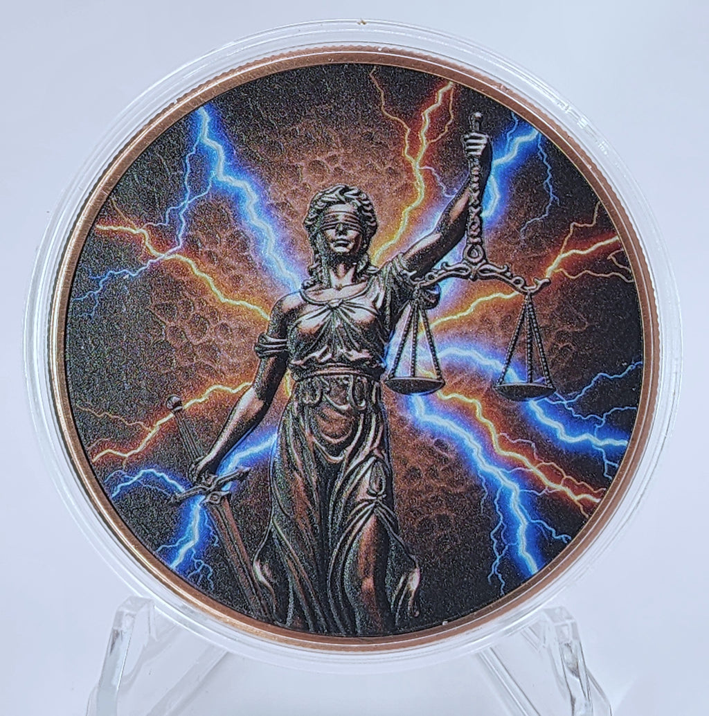 2026 Liberia Lightning Lady Justice 5oz Copper $1 Coin