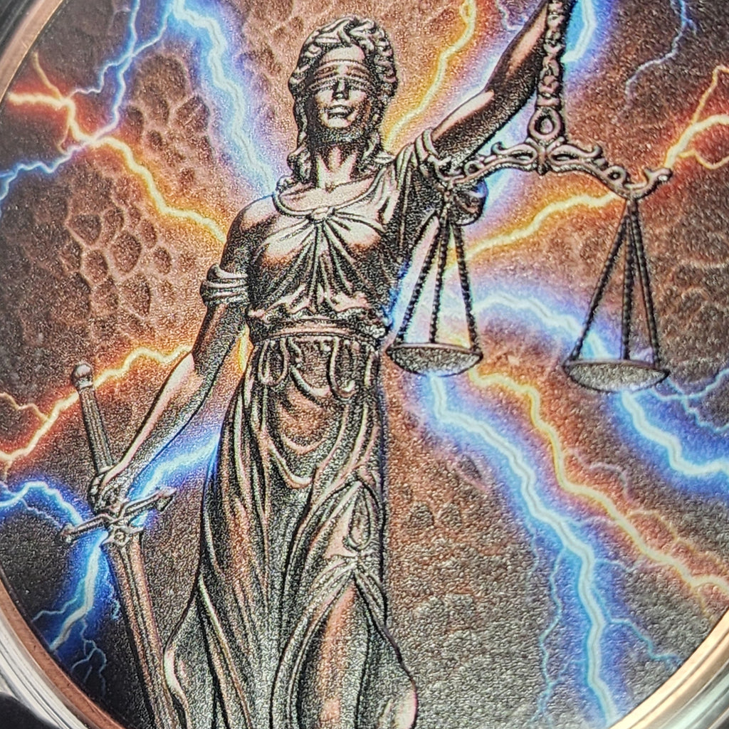 2026 Liberia Lightning Lady Justice 5oz Copper $1 Coin
