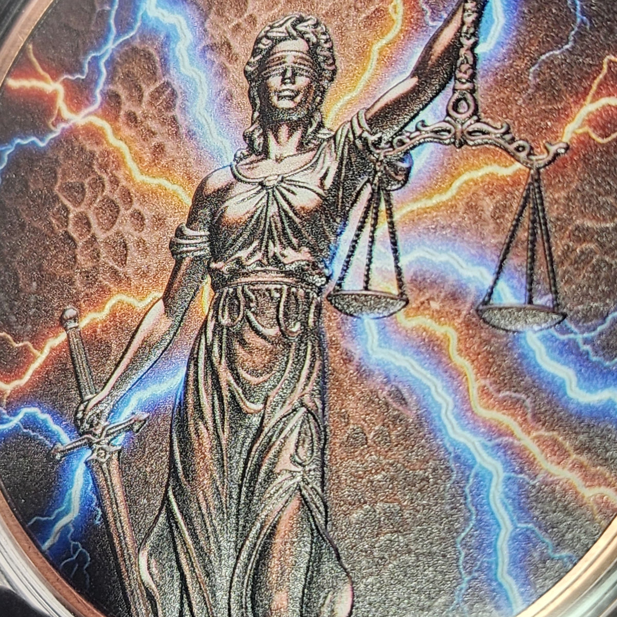 2026 Liberia Lightning Lady Justice 5oz Copper $1 Coin