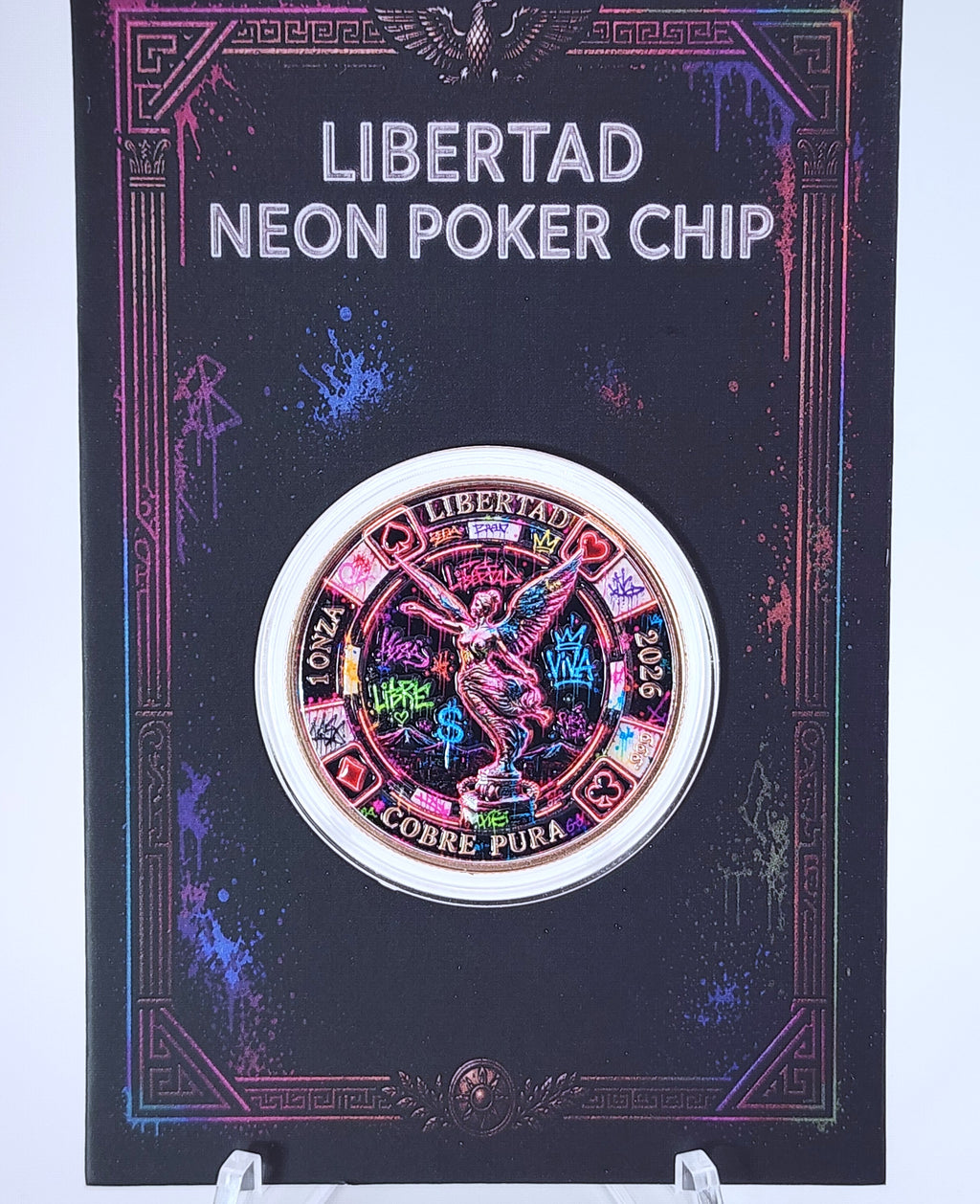 Libertad Neon Poker Chip | 1oz Copper | 2k Mintage