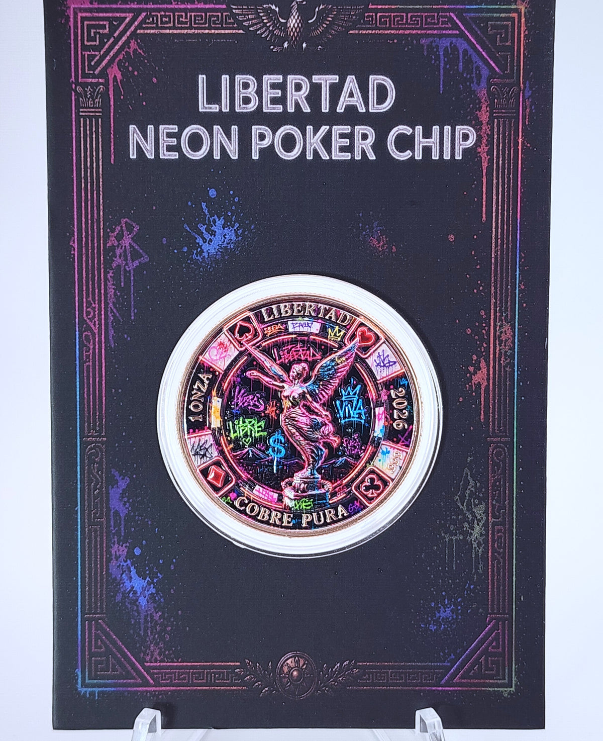 Libertad Neon Poker Chip | 1oz Copper | 2k Mintage