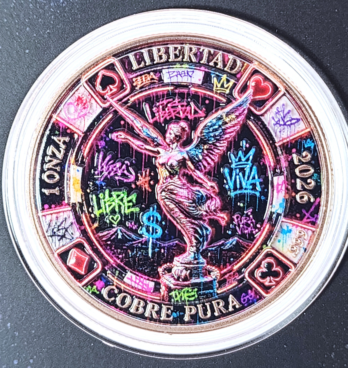 Libertad Neon Poker Chip | 1oz Copper | 2k Mintage