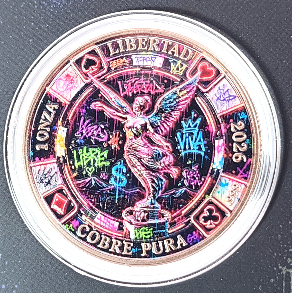 Libertad Neon Poker Chip | 1oz Copper | 2k Mintage