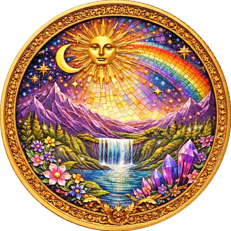 Unicorn Mythic Mosaic 1 oz Copper Round