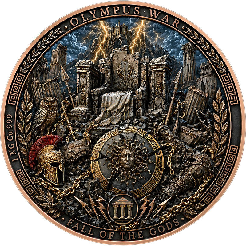 Olympus War - Fall of the Gods 1 Kilo Copper Medal