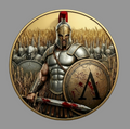 Historic Warriors - Spartan Army 24k Gilded 5oz Copper Round