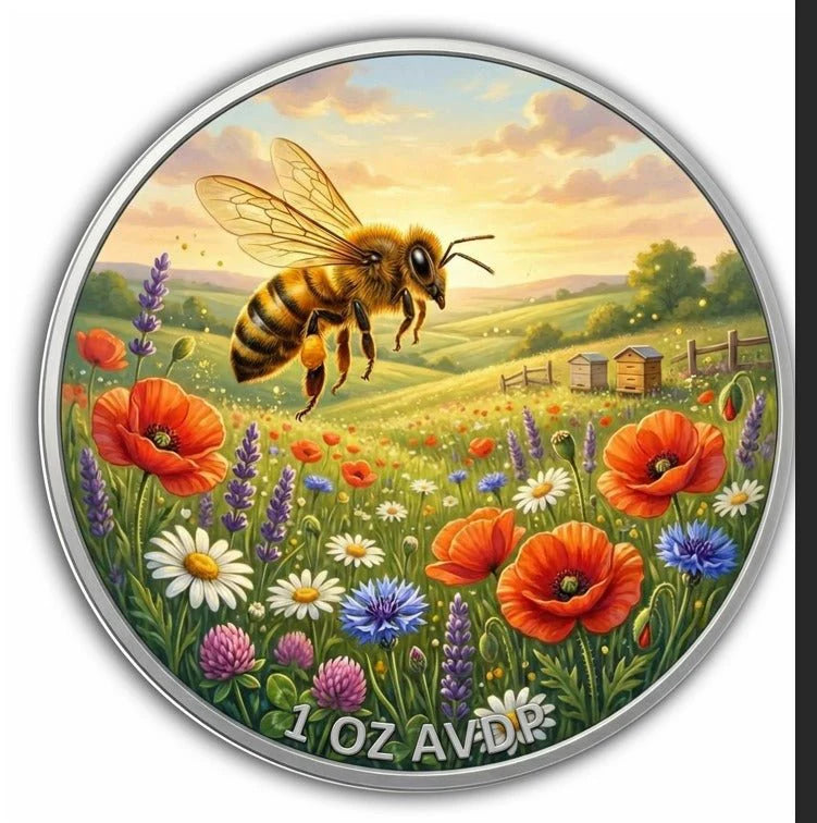 2026 Ultimate Honeybees 1oz Copper Round with Crystal Inserts