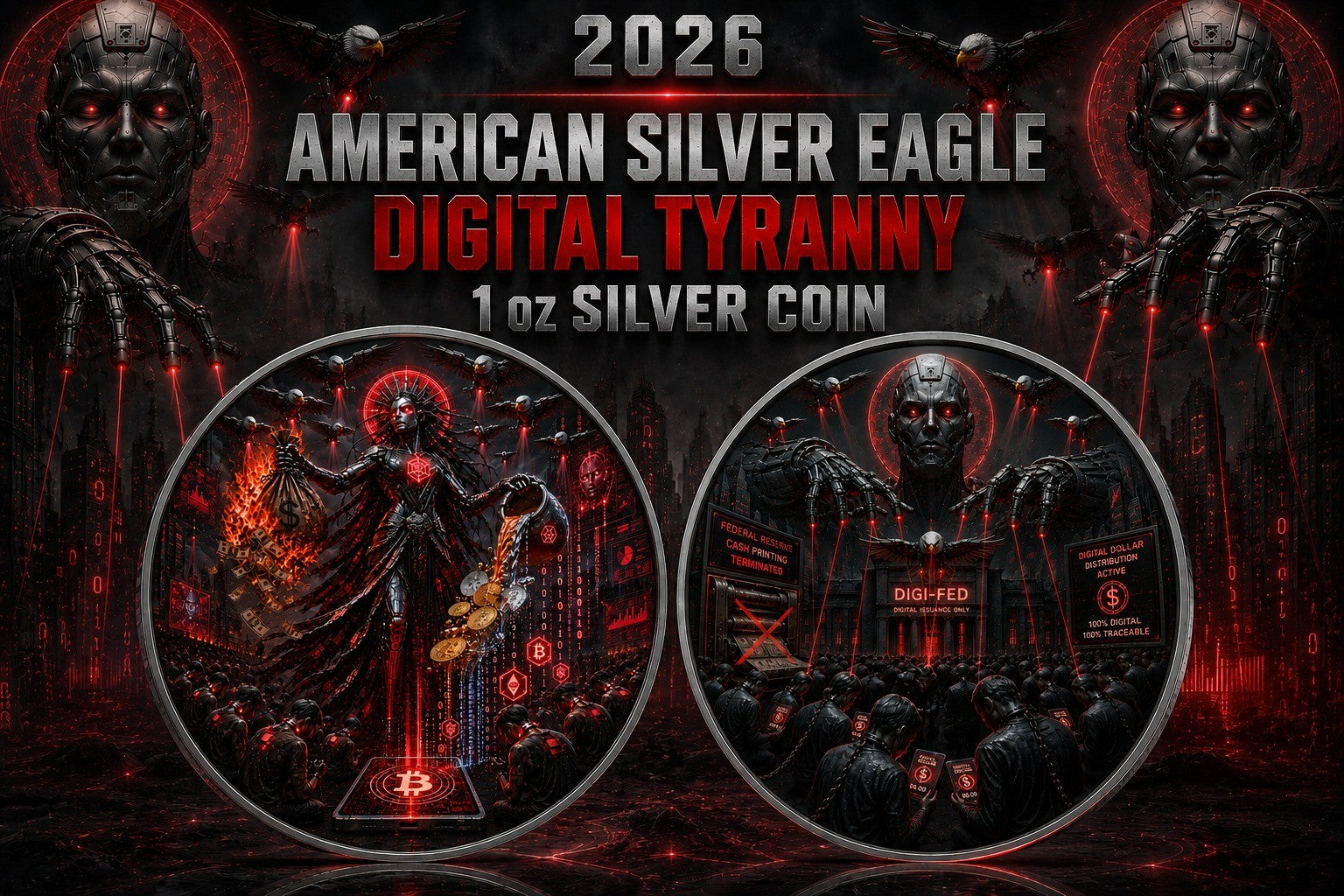 2026 U.S. Eagle Digital Tyranny Edition 1 oz Silver Coin