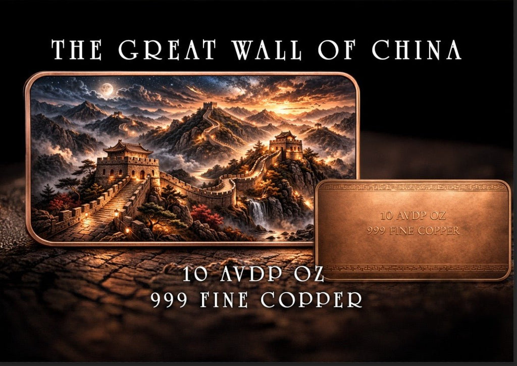 Great Wall of China 10oz Copper Bar
