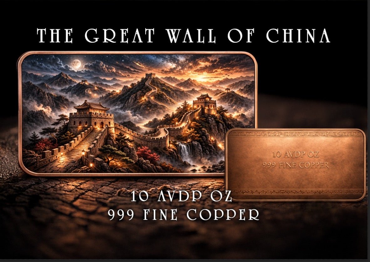 Great Wall of China 10oz Copper Bar