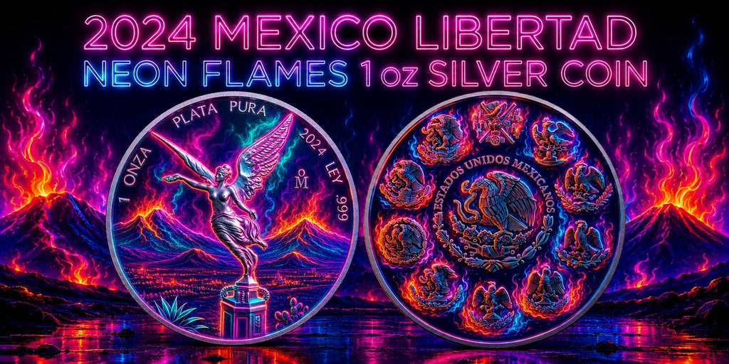 2024 Mexico Libertad Neon Flames Edition 1 oz Silver Coin